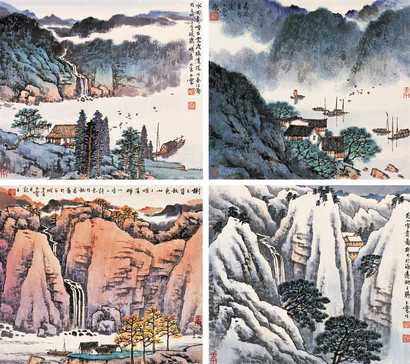 宋玉麟 四季山水 镜心